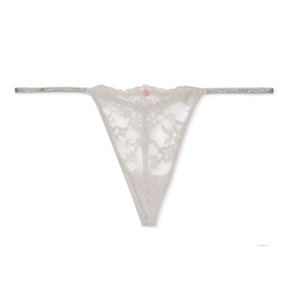 Victoria's Secret Dream Angels Twinkle Strap Lace V-String Panty Size M - NWT